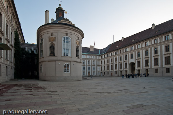 The Chapel of the Holy Cross in the second courtyard of Prague Castle.
