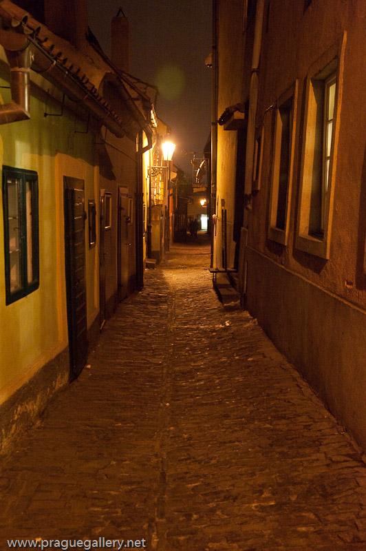 Golden lane is a tiny street inside the Prague Castle. It used to be inhabited by goldsmiths.