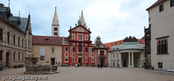 St. George's Square (Jiřské náměstí) with St. George Cathedral and the convent of St. George.